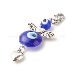 Ali & cuore pendente in lega in stile tibetano decora&nbsp;HJEW-JM00608