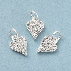 Ciondoli in ottone con placcatura a cremagliera con micro pavé di zirconi chiari&nbsp;KK-E081-13S