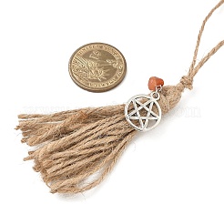 Decorazioni pendenti con nappe in cordoncino di iuta a forma di strega di Halloween&nbsp;HJEW-JM04045
