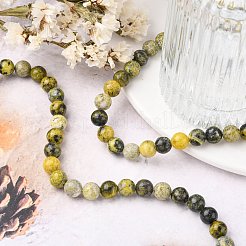 Hebras de cuentas de turquesa amarillo natural (jaspe)&nbsp;GSR007