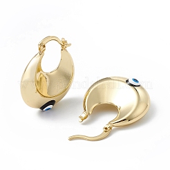 Orecchini a cerchio spessi malocchio smaltati&nbsp;EJEW-A093-02G-03