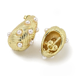 Boucles d'oreilles manchette en laiton plaqué en forme de larme&nbsp;EJEW-E312-09G