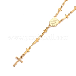 Collares de rosario de acero inoxidable 304&nbsp;NJEW-E133-02G