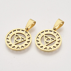 Pendentifs en acier inoxydable thème chakra 201&nbsp;STAS-N089-53G