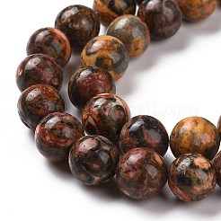 Fili di perline rotonde di diaspro naturale con pelle di leopardo&nbsp;G-S182-8mm