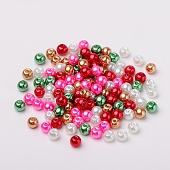 Pearlized Glas Weihnachten Mix Perlen&nbsp;HY-X006-6mm-05