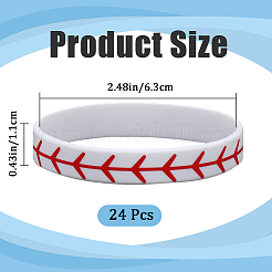 Softball-Armband aus Silikon mit Kordel&nbsp;BJEW-WH0020-50