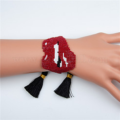 Braccialetti di perline intrecciate in vetro in stile bohémien per donna&nbsp;EW8497-3