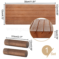 5-Schlitz-Holz-Ohrringständer mit schräger Rückseite&nbsp;EDIS-WH0021-36B