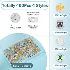 400pcs 4 Arten transparente Acrylperlen&nbsp;TACR-TA0001-64