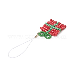 Decorazioni natalizie pendenti con perline di semi di vetro&nbsp;HJEW-TA00013-05