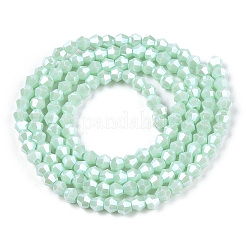 Brins de perles de verre galvanisées de couleur unie opaque&nbsp;LS-EGLA-A039-P2mm-A20