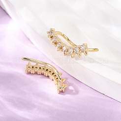 Pendientes trepadores de latón con circonitas cúbicas engastadas&nbsp;KK-CBAA351-22G-01
