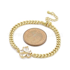 Micro ottone spianare Braccialetti di collegamento zirconi&nbsp;BJEW-Z082-01G-02