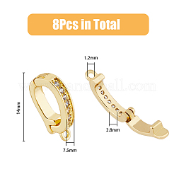 8 Stück Messing Micro Pave Zirkonia Enhancer Shortener Anhänger Ösen&nbsp;ZIRC-HY0001-10