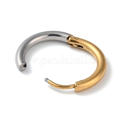 Orecchini a cerchio huggie in acciaio inossidabile 304 bicolore&nbsp;EJEW-P250-01C