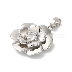 Placage de crémaillère en laiton micro pavé pendentifs en zircone cubique claire&nbsp;KK-U022-04P