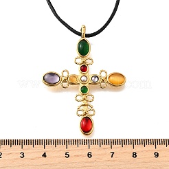 Colliers avec pendentif en acier inoxydable 304 et zircone cubique&nbsp;NJEW-H070-03G