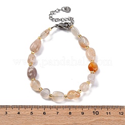 Pulseras de cuentas de ágata de flor de cerezo natural para mujer&nbsp;G-P563-07P-15
