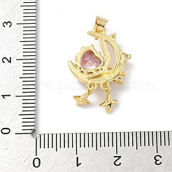 Pendentifs avec zircon cubiques à micro-pavés en laiton&nbsp;KK-H537-24A-G