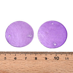 Dijes conectores de eslabones de disco de concha de capiz natural pintados con aerosol&nbsp;SSHEL-T017-32D