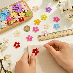 220 Stück 11 Farben Fusselblumen-Ornament-Zubehör&nbsp;DIY-MA0006-89