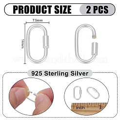 2 Stück 925 Sterlingsilber-Verschlusskarabiner&nbsp;STER-PH0004-52A