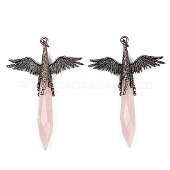 Grands pendentifs en quartz rose naturel facetté&nbsp;G-T145-01R-01