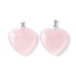 Pendentifs de quartz rose naturel&nbsp;X-G-G956-B53-FF