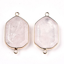 Connecteurs de liens en quartz rose naturel&nbsp;G-T131-48G-06
