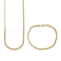 Conjuntos de joyería de pulseras y collares de cadena de trigo de acero inoxidable 304 con revestimiento de iones (IP)&nbsp;SJEW-B019-04A-G