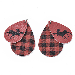 Tema de navidad de cuero de la pu grandes colgantes&nbsp;FIND-R080-01