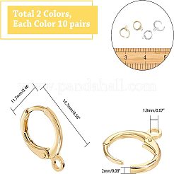 Messing Huggie Hoop Ohrring Zubehör&nbsp;KK-NB0002-27