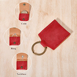 Porte-clés en similicuir pu&nbsp;KEYC-WH0003-08AB