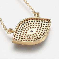 Colliers en laiton avec pendentif avec zircone cubique de micro pave&nbsp;NJEW-j051-10G