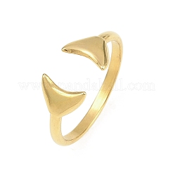 Anelli aperti con polsino in acciaio inossidabile 304 per donna&nbsp;RJEW-A102-10B-G