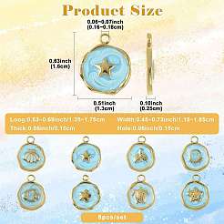 8 pz 8 stili di pendenti in acciaio inossidabile 304 con animali marini&nbsp;STAS-FS0002-13