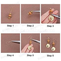 DIY-Set zum Herstellen von Ohrringen aus Holzperlen&nbsp;DIY-SC0017-64
