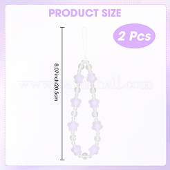 Handy-Lanyard-Armband aus Kunststoffperlen&nbsp;AJEW-WH20010-63B