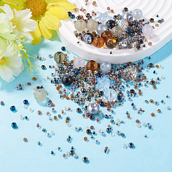 1 sachet de perles de verre de styles variés&nbsp;GLAA-TADJ0001-10G