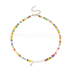 Collier pendentif étoile en laiton&nbsp;NJEW-JN04315
