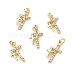 Pendentifs avec zircon cubiques à micro-pavés en laiton&nbsp;KK-E068-VB262