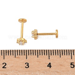 Ohrstecker aus synthetischem Opal aus Edelstahl 304&nbsp;EJEW-B143-01G-06
