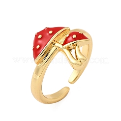 Verstellbare offene Manschettenringe aus Messing-Emaille für Damen&nbsp;RJEW-I111-10G-02