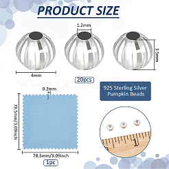 Rhodinierte 925 Sterlingsilberperlen&nbsp;STER-BC0002-19A