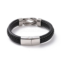 Bracciale a maglie intrecciate in acciaio inossidabile 304&nbsp;BJEW-G658-01P