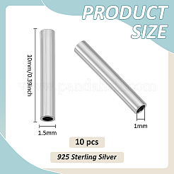 10 Stück 925 Sterlingsilber-Röhrenperlen&nbsp;STER-BC0003-48A