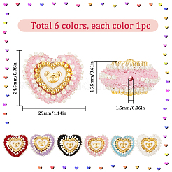 6 pieza de cuentas de plástico acrílico de 6 colores&nbsp;FIND-SC0013-08A