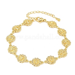 Bracelets à maillons en laiton micro pavé en oxyde de zirconium transparent pour femmes&nbsp;BJEW-A090-08B-G