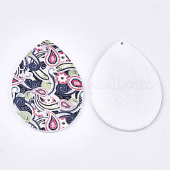 Gros pendentifs en bois imprimés&nbsp;WOOD-S050-15C